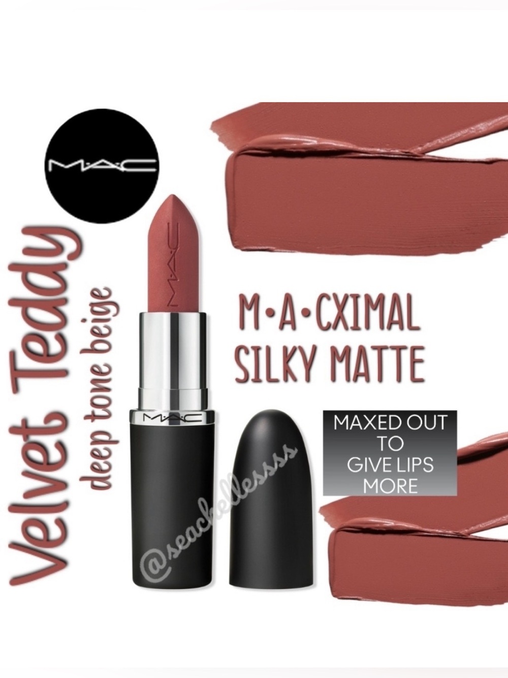 M•A•CXIMAL Silky Matte Velvet Teddy Deep Tone Beige Brand New In Box Full Size